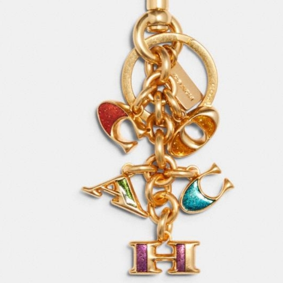Sold On Another Platform Coach Multi Mix Enamel  Bag Charm - Picture 1 of 5